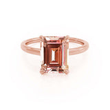 PARIS - Chatham® Emerald Champagne Sapphire & Diamond 18k Rose Gold Petite Hidden Halo