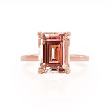 PARIS - Chatham® Emerald Champagne Sapphire & Diamond 18k Rose Gold Petite Hidden Halo