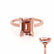 PARIS - Emerald Champagne Sapphire & Diamond 18k Rose Gold Petite Hidden Halo