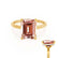PARIS - Emerald Champagne Sapphire & Diamond 18k Yellow Gold Petite Hidden Halo