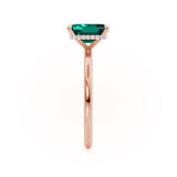 PARIS - Chatham® Green Emerald & Diamond 18k Rose Gold Petite Hidden Halo