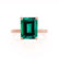 PARIS - Green Emerald & Diamond 18k Rose Gold Petite Hidden Halo