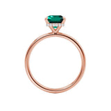 PARIS - Chatham® Green Emerald & Diamond 18k Rose Gold Petite Hidden Halo