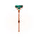 PARIS - Green Emerald & Diamond 18k Rose Gold Petite Hidden Halo