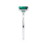 PARIS - Chatham® Green Emerald & Diamond 950 Platinum Petite Hidden Halo