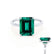 PARIS - Green Emerald & Diamond 18k White Gold Petite Hidden Halo