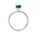 PARIS - Green Emerald & Diamond 18k White Gold Petite Hidden Halo