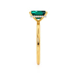 PARIS - Chatham® Green Emerald & Diamond 18k Yellow Gold Petite Hidden Halo