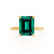 PARIS - Green Emerald & Diamond 18k Yellow Gold Petite Hidden Halo