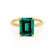 PARIS - Green Emerald & Diamond 18k Yellow Gold Petite Hidden Halo