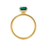 PARIS - Chatham® Green Emerald & Diamond 18k Yellow Gold Petite Hidden Halo