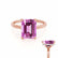 PARIS - Emerald Pink Sapphire & Diamond 18k Rose Gold Petite Hidden Halo