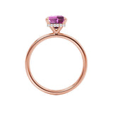 PARIS - Chatham® Emerald Pink Sapphire & Diamond 18k Rose Gold Petite Hidden Halo