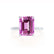 PARIS - Emerald Pink Sapphire & Diamond 18k White Gold Petite Hidden Halo