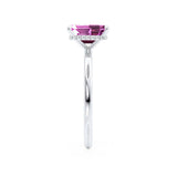 PARIS - Chatham® Emerald Pink Sapphire & Diamond 18k White Gold Petite Hidden Halo