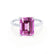 PARIS - Emerald Pink Sapphire & Diamond 18k White Gold Petite Hidden Halo