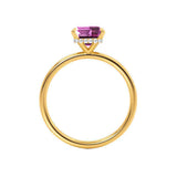 PARIS - Chatham® Emerald Pink Sapphire & Diamond 18k Yellow Gold Petite Hidden Halo