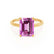 PARIS - Emerald Pink Sapphire & Diamond 18k Yellow Gold Petite Hidden Halo