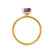 PARIS - Emerald Pink Sapphire & Diamond 18k Yellow Gold Petite Hidden Halo