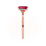 PARIS - Chatham® Emerald Ruby & Diamond 18k Rose Gold Petite Hidden Halo