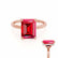PARIS - Emerald Ruby & Diamond 18k Rose Gold Petite Hidden Halo
