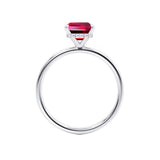 PARIS - Chatham® Emerald Ruby & Diamond 950 Platinum Petite Hidden Halo