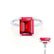 PARIS - Emerald Ruby & Diamond 950 Platinum Petite Hidden Halo