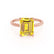 PARIS - Emerald Yellow Sapphire & Diamond 18k Rose Gold Petite Hidden Halo