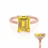 PARIS - Chatham® Emerald Yellow Sapphire & Diamond 18k Rose Gold Petite Hidden Halo