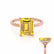 PARIS - Emerald Yellow Sapphire & Diamond 18k Rose Gold Petite Hidden Halo