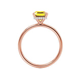 PARIS - Chatham® Emerald Yellow Sapphire & Diamond 18k Rose Gold Petite Hidden Halo