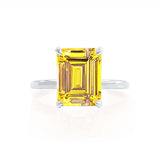 PARIS - Chatham® Emerald Yellow Sapphire & Diamond 18k White Gold Petite Hidden Halo