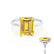 PARIS - Emerald Yellow Sapphire & Diamond 18k White Gold Petite Hidden Halo