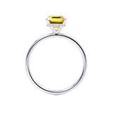 PARIS - Chatham® Emerald Yellow Sapphire & Diamond 18k White Gold Petite Hidden Halo