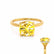 PARIS - Cushion Yellow Sapphire & Diamond 18k Yellow Gold Petite Hidden Halo