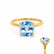 PARIS - Cushion Aqua Spinel & Diamond 18k Yellow Gold Petite Hidden Halo