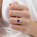 PARIS - Cushion Blue Sapphire & Diamond 18k Yellow Gold Petite Hidden Halo