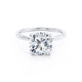 PARIS - Cushion Natural Diamond Platinum Hidden Halo Engagement Ring Lily Arkwright