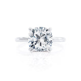 PARIS - Cushion Natural Diamond Platinum Hidden Halo Engagement Ring Lily Arkwright