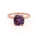 PARIS - Cushion Alexandrite & Diamond 18k Rose Gold Petite Hidden Halo