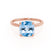 PARIS - Cushion Aqua Spinel & Diamond 18k Rose Gold Petite Hidden Halo