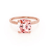PARIS - Chatham® Cushion Champagne Sapphire & Diamond 18k Rose Gold Petite Hidden Halo
