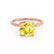 PARIS - Cushion Yellow Sapphire & Diamond 18k Rose Gold Petite Hidden Halo