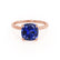 PARIS - Cushion Blue Sapphire & Diamond 18k Rose Gold Petite Hidden Halo