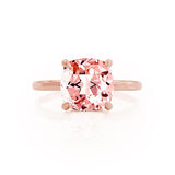 PARIS - Chatham® Cushion Champagne Sapphire & Diamond 18k Rose Gold Petite Hidden Halo