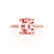PARIS - Cushion Champagne Sapphire & Diamond 18k Rose Gold Petite Hidden Halo