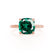 PARIS - Cushion Emerald & Diamond 18k Rose Gold Petite Hidden Halo