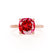 PARIS - Cushion Ruby & Diamond 18k Rose Gold Petite Hidden Halo