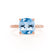 PARIS - Cushion Aqua Spinel & Diamond 18k Rose Gold Petite Hidden Halo