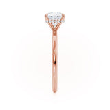 PARIS - Cushion Natural Diamond 18k Rose Gold Hidden Halo Engagement Ring Lily Arkwright